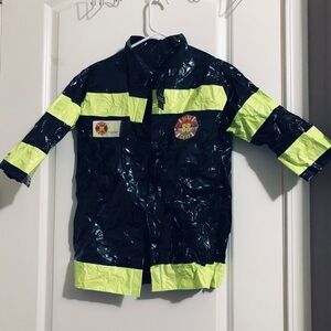 Kids Black & Neon Yellow Firefighter Costume Jacket